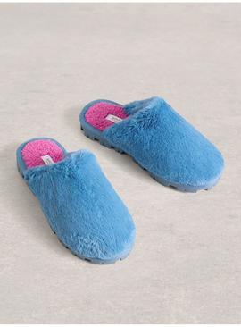 WHITE STUFF Faux Fur Slipper Mule