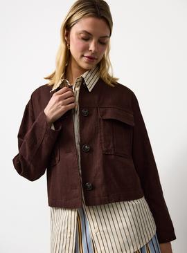 Cropped Linen Shacket