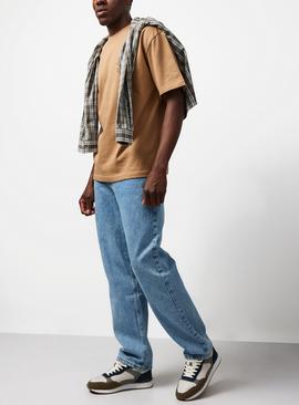 Elevated Baby Blue Relaxed Straight Leg Jeans
