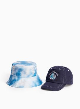 Blue Summer Bucket Hat & Cap 2 Pack