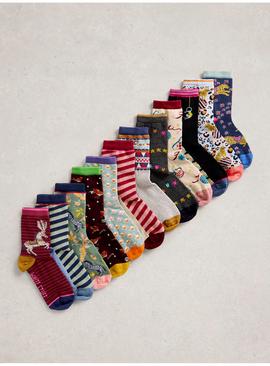 WHITE STUFF 12 Days Womens Sock Advent One Size