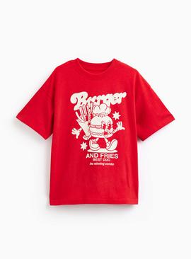 Red Rust Burger & Fries Graphic T-Shirt
