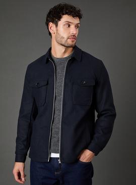 BURTON Navy Wool Look Harrington Jacket