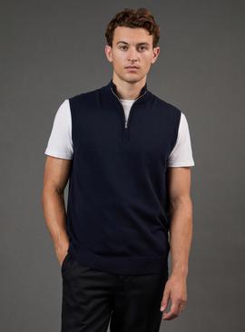BURTON Navy Zip Neck Knitted Tank