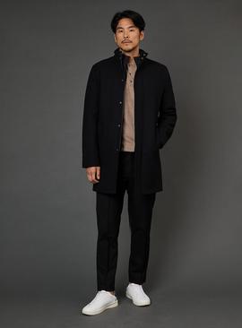 BURTON Black Signature Funnel Neck Wool Blend Coat With Insert