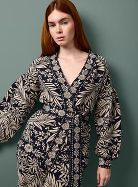 Tu x Morris & Co. Intarsia Print Co-ord Belted Cardigan