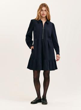 FINERY Erin Corduroy Mini Dress Navy