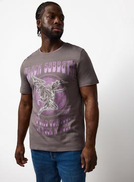 Grey Black Sabbath Band Graphic Tee