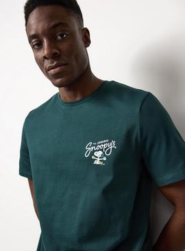 Green Peanuts Snoopy Bakery Graphic T-Shirt