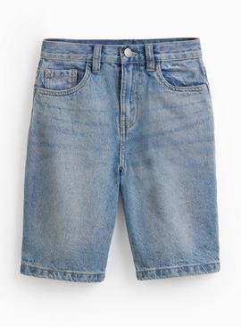 Bleached Blue Denim Jorts