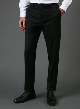 BURTON Black Slim Fit Tuxedo Suit Trouser