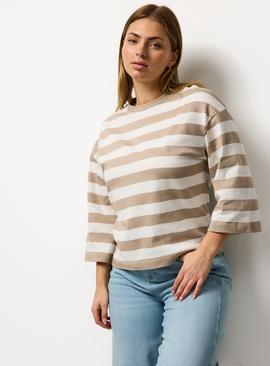 3/4 Sleeve Striped T-Shirt