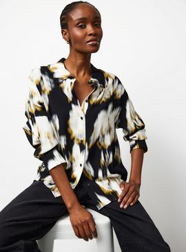 Blurred Floral Long Sleeve Shirt