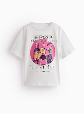White KPop Demon Hunters Graphic T-Shirt