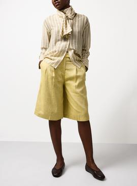 Linen Blend Tailored Shorts