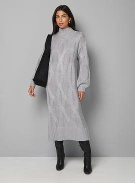 WALLIS Relaxed Chunky Cable Midi Knitted Dress