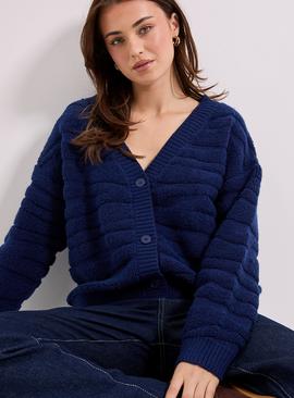 DOROTHY PERKINS Chunky Trim Zebra Cardigan Blue