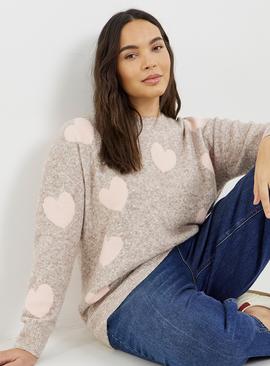 SIMPLY BE Heart Print Jumper