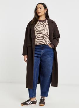 SIMPLY BE Fluffy Zebra Print Crew Neck Jumper