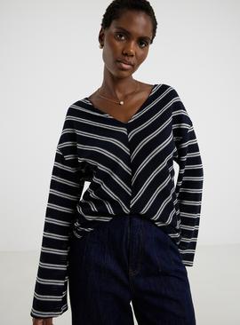 JD WILLIAMS Textured Stripe Knit Longline Top