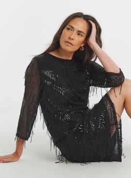 JD WILLIAMS Tassel Sequin Shift Dress