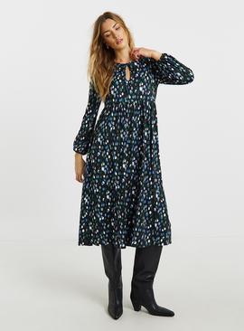 SIMPLY BE Supersoft Tie Neck Midi Dress