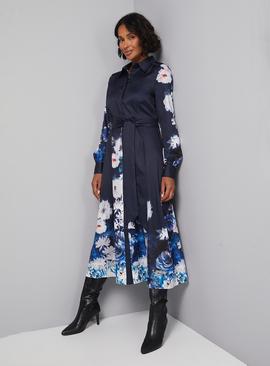 WALLIS Floral Tie Back Midi Shirt Dress