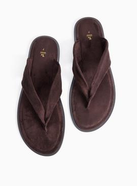 Faux Suede Toe Post Sandals