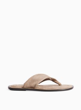 Faux Suede Toe Post Sandals