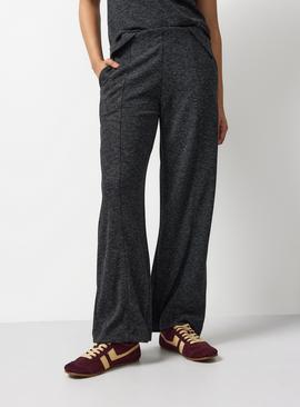 Charcoal Compact Wide Leg Co-ord Trousers