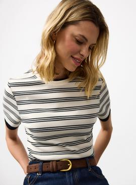 Striped Mock Layer Short Sleeve Top