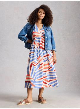 WHITE STUFF Lucy Linen Blend Midi Dress