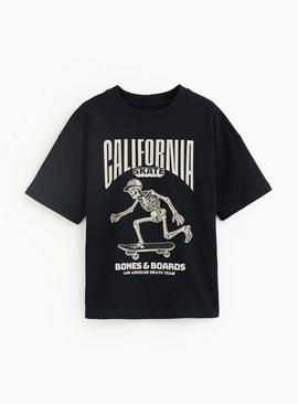 Black California Skater Graphic T-Shirt