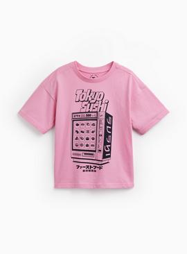 Pink Toyko Sushi Graphic T-Shirt