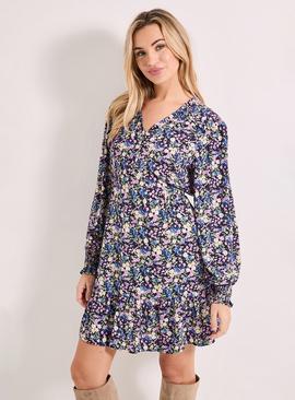 DOROTHY PERKINS Frill Detail Tiered Smock Printed Mini Dress