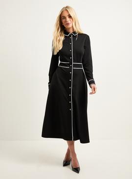 WALLIS Petite Ponte Piping Detail Midi Dress