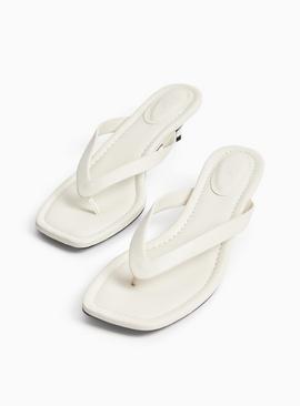 Stone Heeled Toe Post Sandals