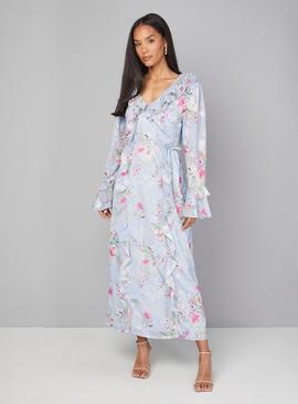 WALLIS Floral Ruffle Belted Midaxi Dress