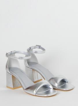 SIMPLY BE Barely There Heeled Sandal Silver 5