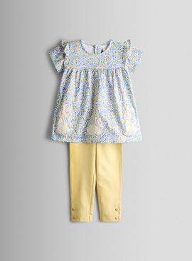 JOJO MAMAN BÉBÉ Bunny Applique Frill Top And Legging Set
