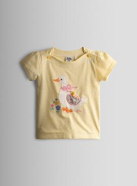 JOJO MAMAN BÉBÉ Duck Applique Pet In Pocket T Shirt