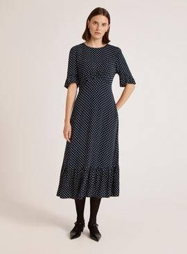 FINERY Sylvie Dress Navy Spot