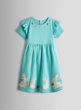 JOJO MAMAN BÉBÉ Bunny Applique Frill Short Sleeve Dress