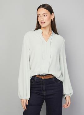 WALLIS Collarless Woven Blouse