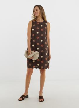 JD WILLIAMS Scallop Hem Linen Shift Dress