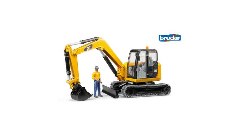Bruder 1:16 CAT Mini Excavator with Worker - Yellow