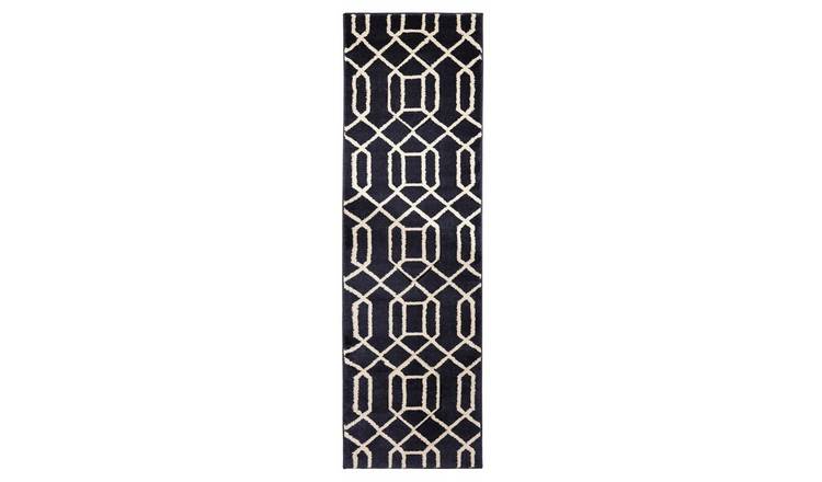 Mega Flooring Blue Modern Geometric Rug - 60 x 200cm