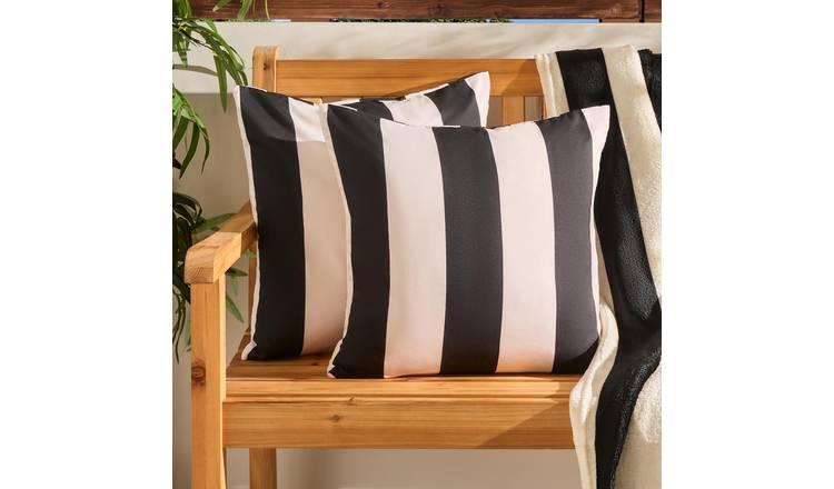 OHS 2 Pack Stripe Garden Cushion Covers - Mono