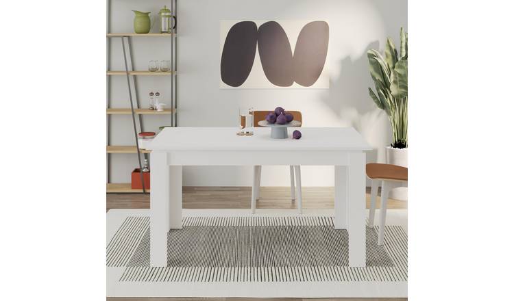 Decortie Tolmen Particleboard Extendable Dining Table - White