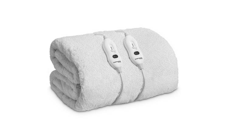 Dreamcatcher Superking Sherpa Fleece Heated Electric Blanket 200 x 182cm - White